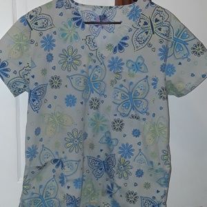 Butterfly scrub top